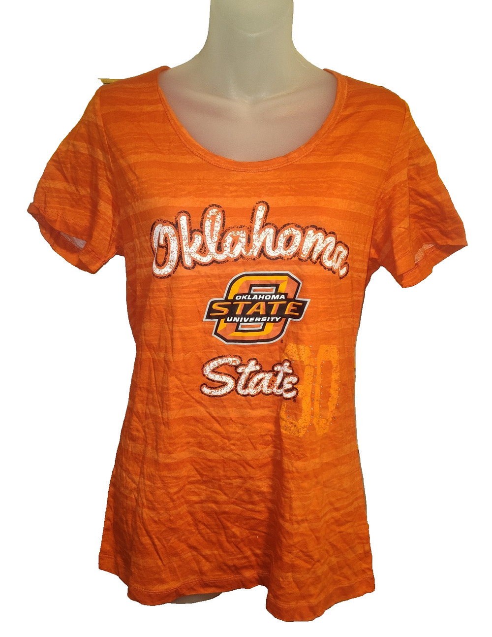 Creative Apparel Women’s Orange Oklahoma State Graphic T-Shirt Casual L BG30